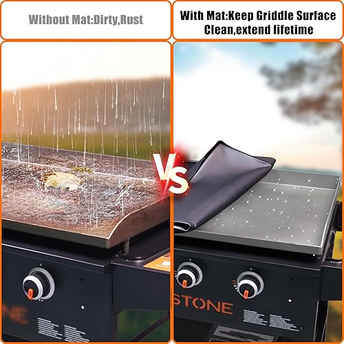 Miniatura 5 de CUKOR Alfombrilla protectora de silicona de 36 pulgadas para parrilla Blackstone (15541825), accesorios de cubierta de plancha para Blackstone,