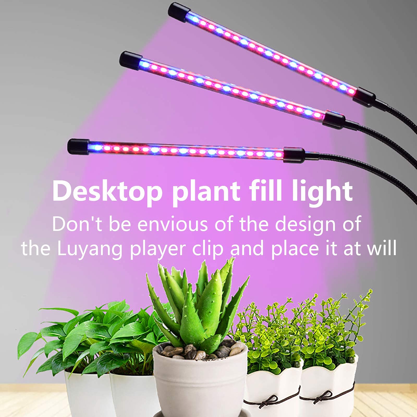 Amazon.co.jp: LED植物育成ライト、スタンド付き4ヘッドプラントライト 