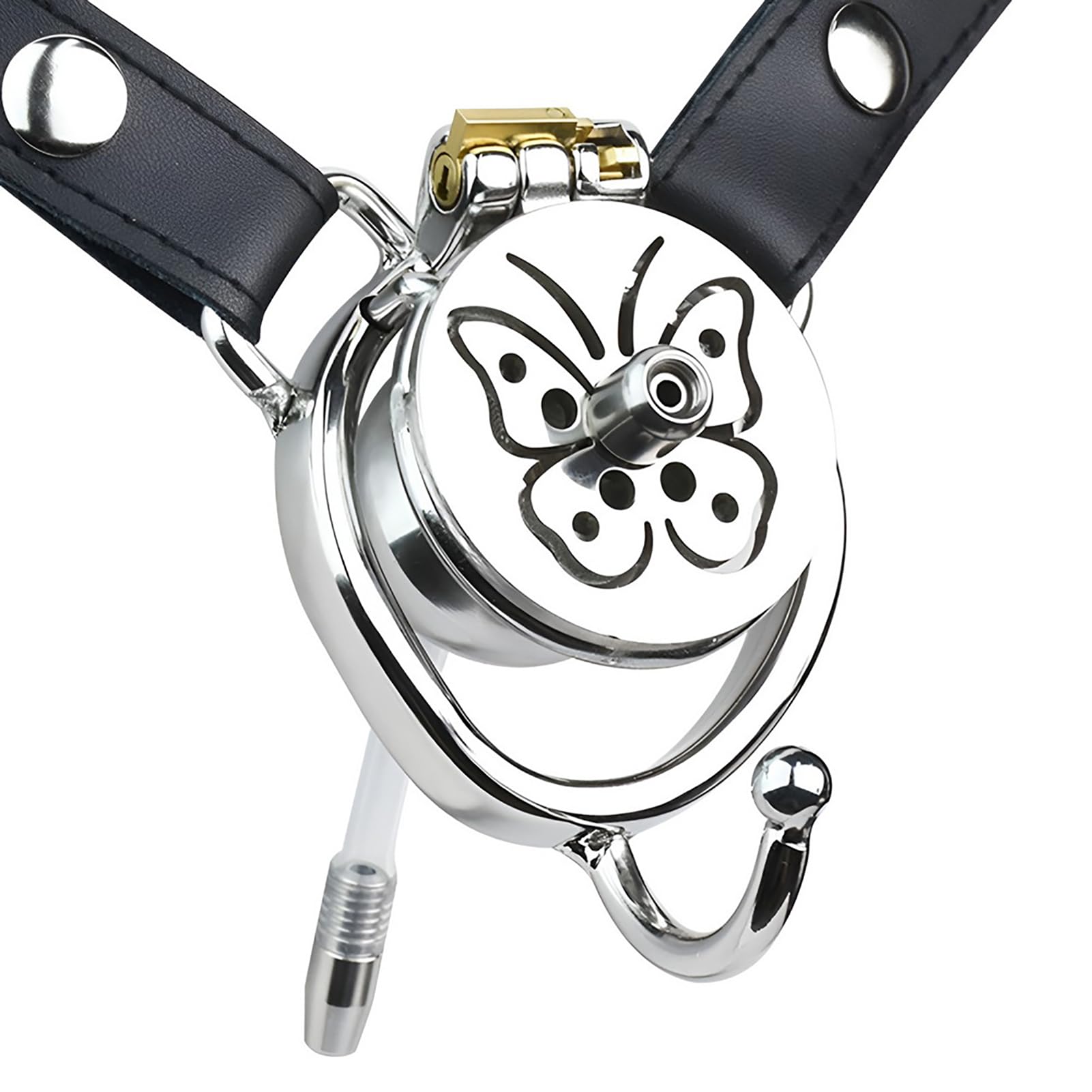 Flat Chastity Cage Inverted Chastity Cage Uomo Sissy Cintura Di Castità Maschile Metallo Cock Cage Erotitici Sexy Per Coppie (50MM)