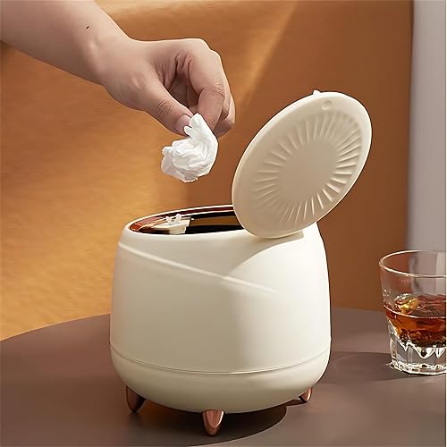 Bote de basura pequeño de 0.4 galones para cocina, mini cubos de basura de baño con tapa, cesta de basura para oficina, dormitorio, escritorio