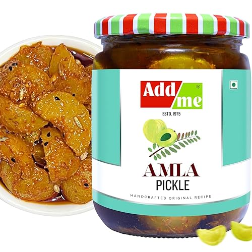 Add me Hecho en casa Amla Pickle sin semillas Amla Ka Achar - 500gm tarro de cristal