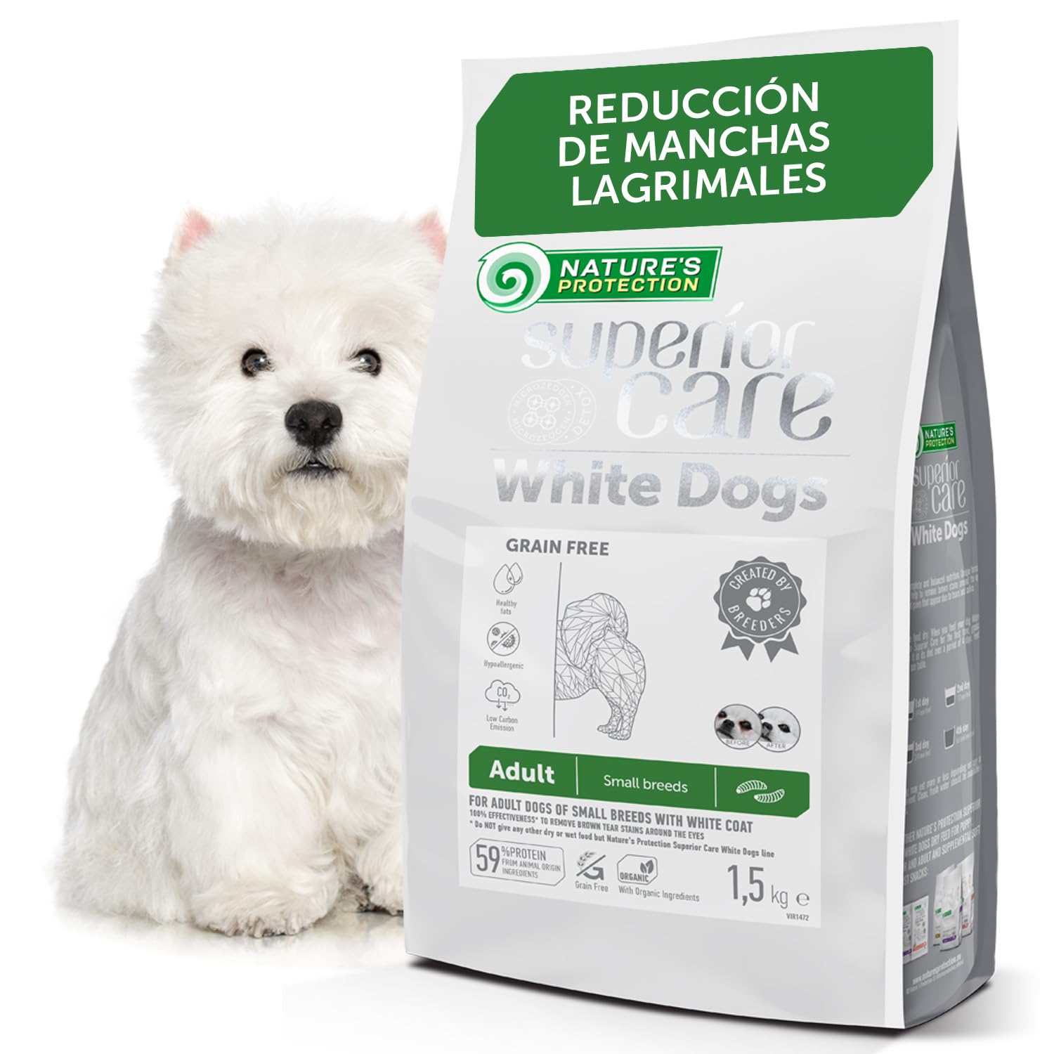 Natures PROT White Dog Adult Small Grain Free Insectos 1,5KG