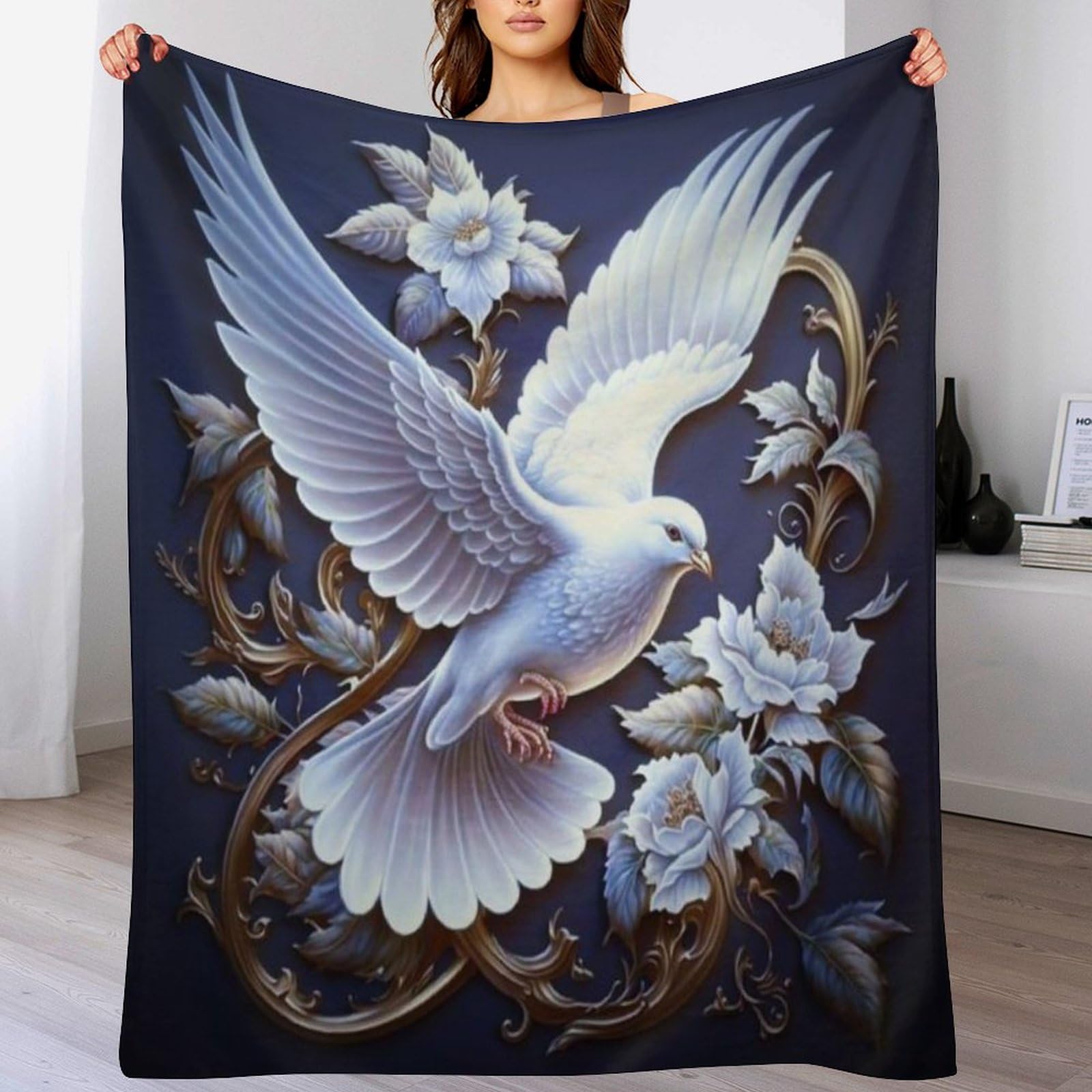 Couverture flannel polaire oiseau 130x180cm plaid canapé lit séjour doux
