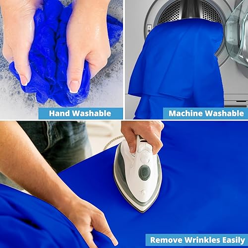 Miniatura 4 de Aimosen Fondo de pantalla azul real de 10 x 7 pies para fotografía, cortina de fondo de fotos azul Chromakey sin costuras para video, reuniones,