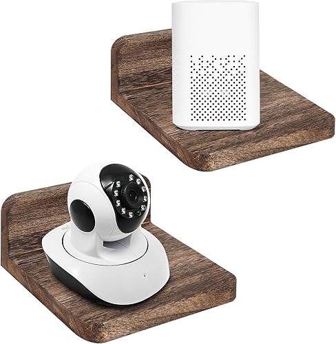 Wood - Soporte de altavoz montado en la pared, soporte para cámara de monitor, estante pequeño para altavoz Bluetooth, cámara web, teléfonos