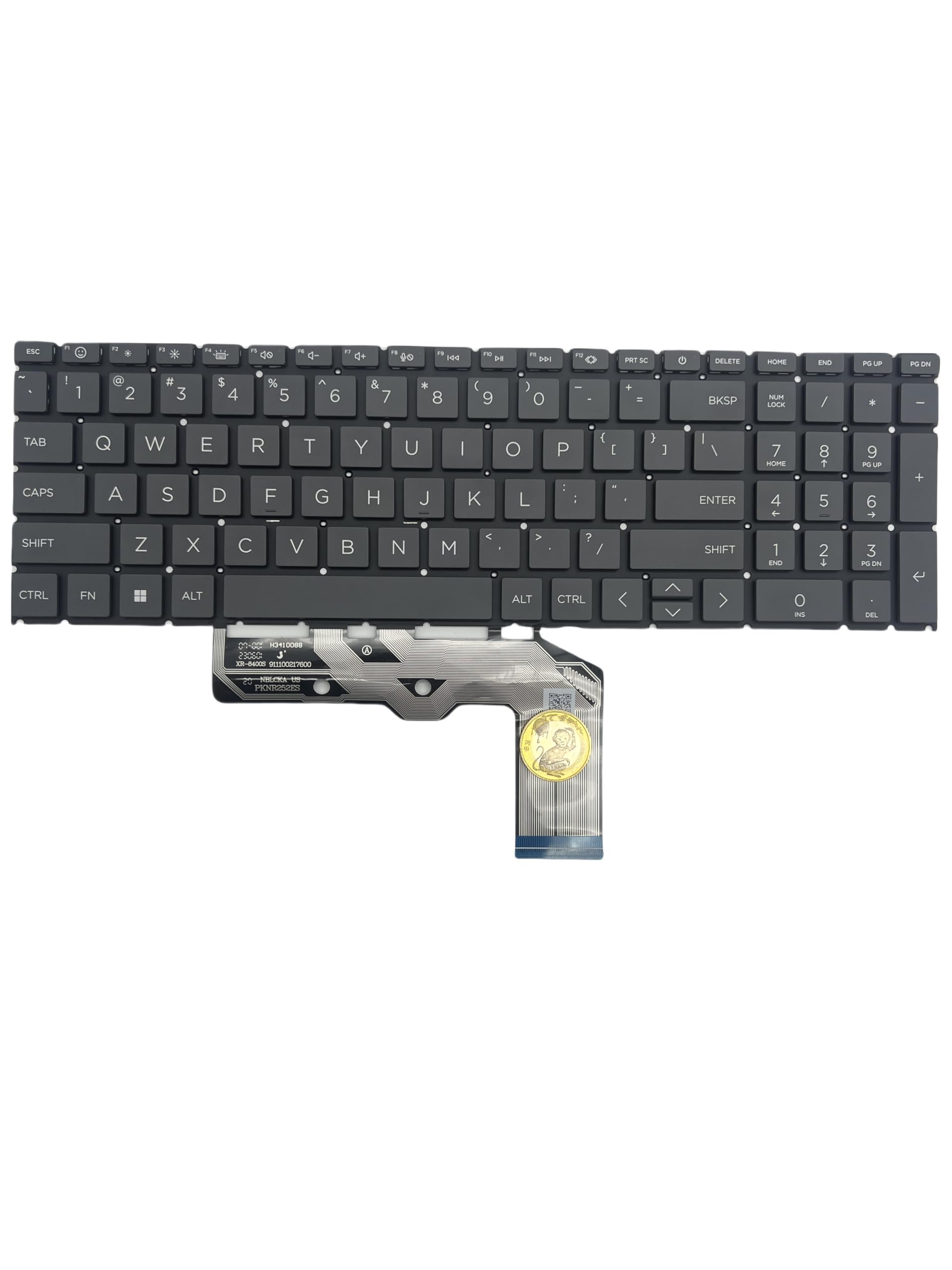 US Wymienna klawiatura do notebooka HP Envy 17-CW 17t-CW 17-DA 17-da0013dx 17t-DA TPN-C176 podświetlana (ciemnoszara)