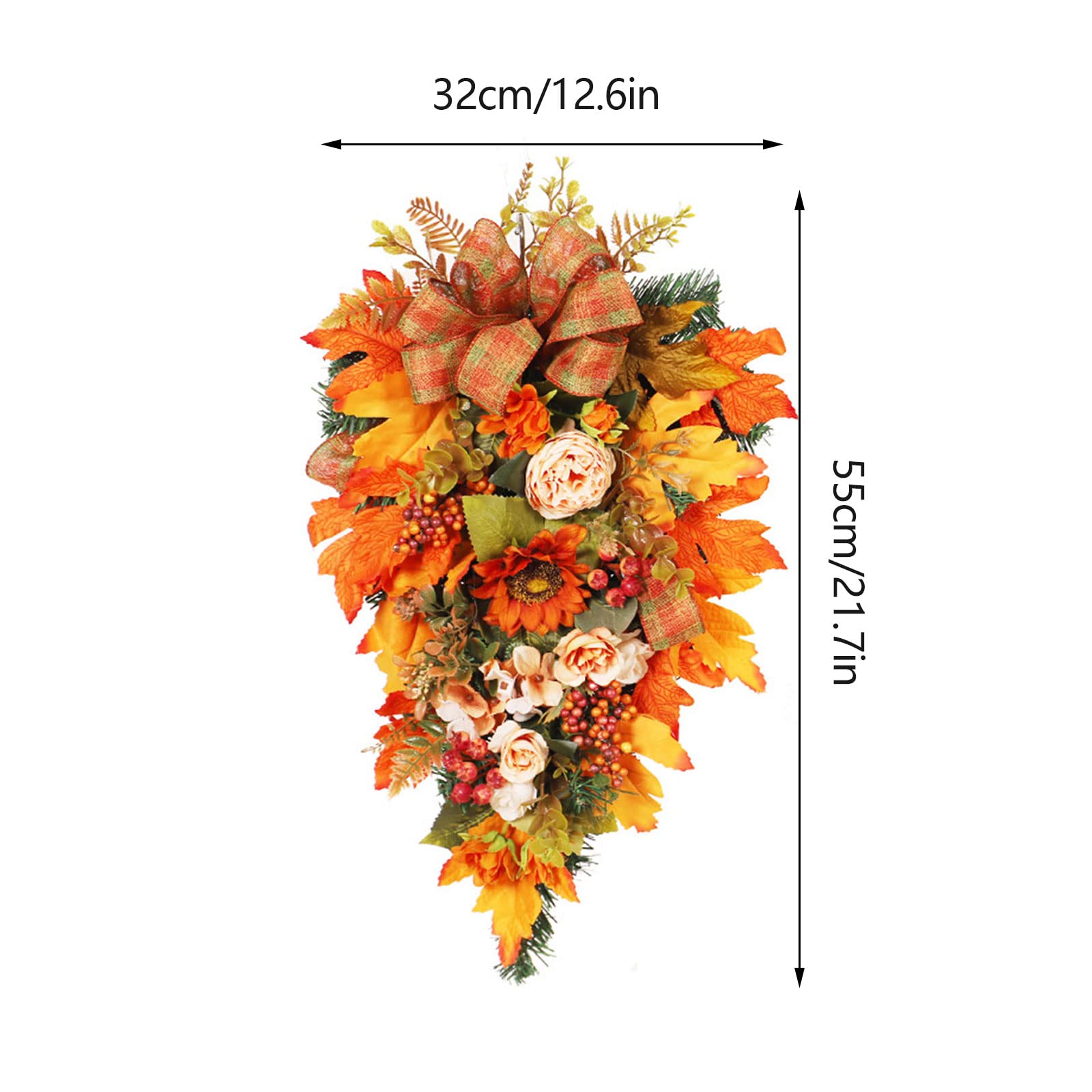 out           ❁ナチュラルを正月飾り❁バンブーラウンド❁ fall door wreath in Brentwood, NY | White and Red Rose