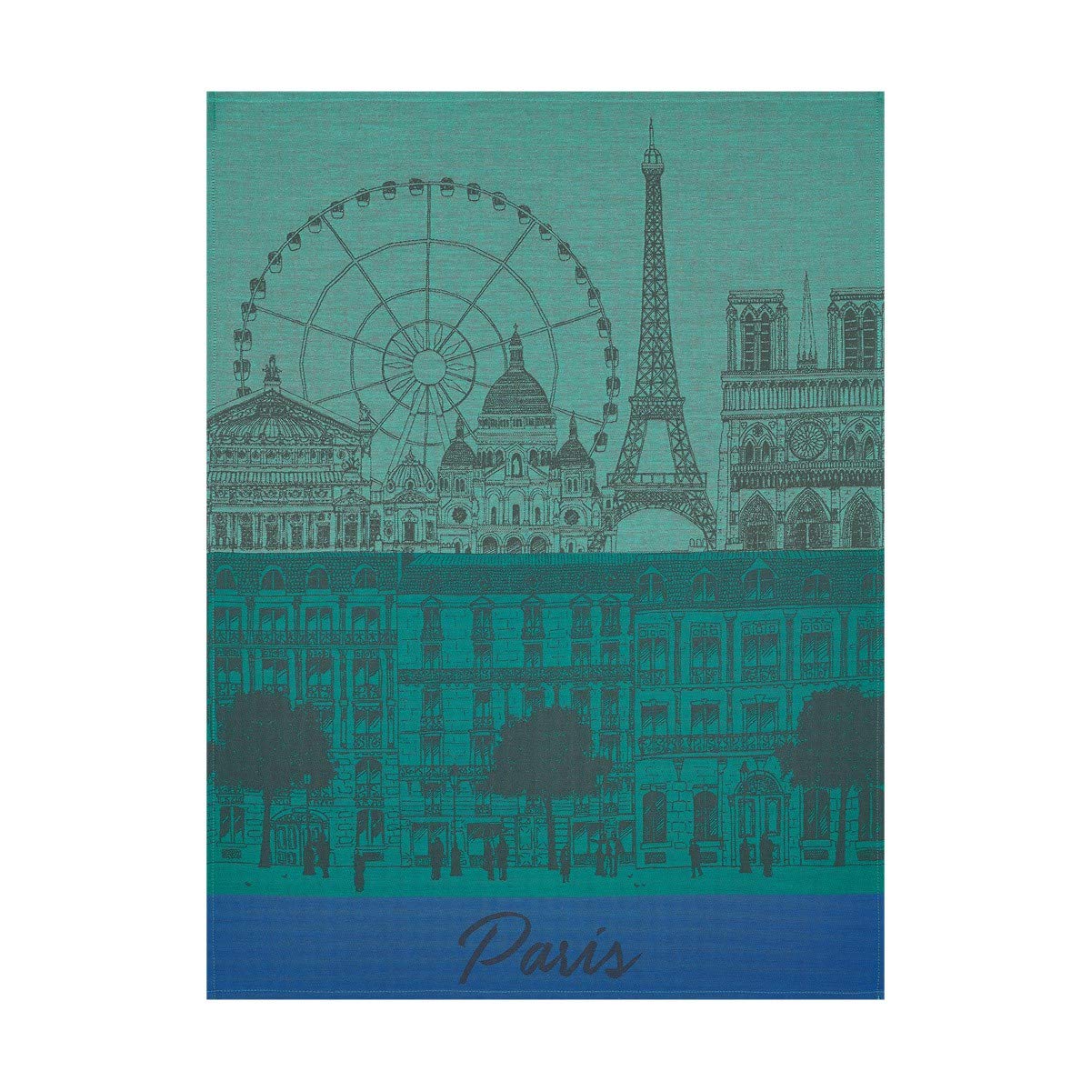 Le Jacquard Francais Paris Panorama Jardin 22745 Tea Towel 60 x 80 cm Cotton
