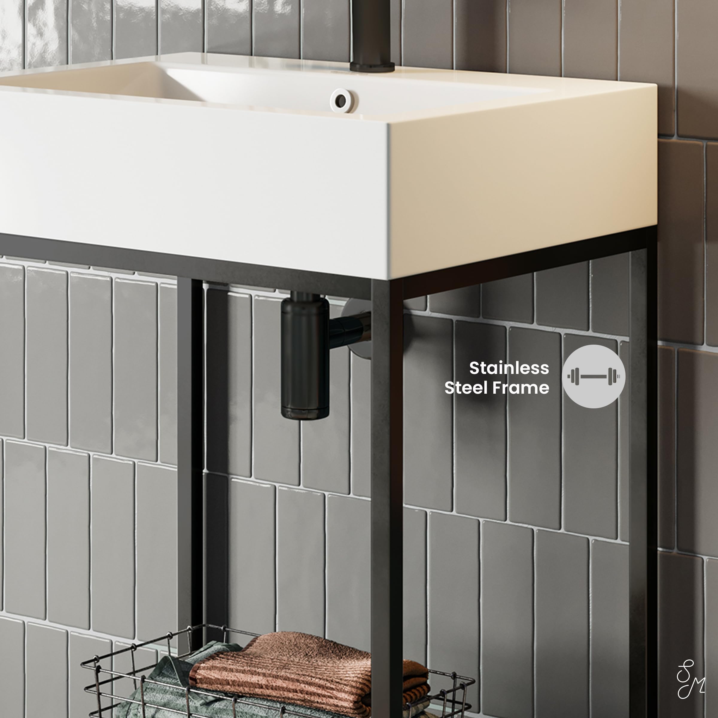 2体セットBlack morris White morris 24 Inch Farmhouse Wall Mount Porcelain Bathroom Sink | VTB