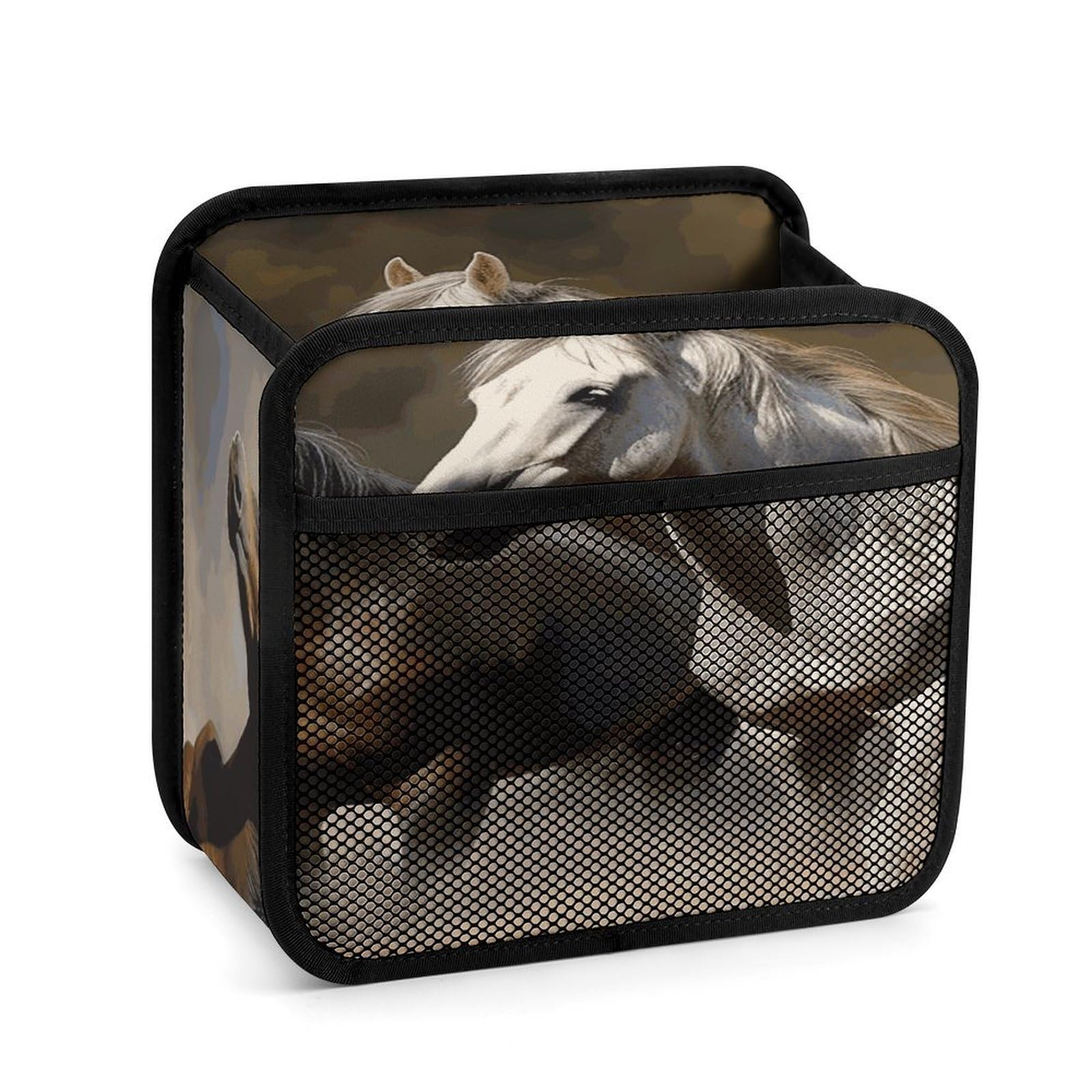 Btcowzrv Style Horses Animals2 Car Seat Back Organizer, Pu Leather Hanging Backseat Car Organizer With Elastic Mesh Pocket, Storage Bag For Most Vehicles