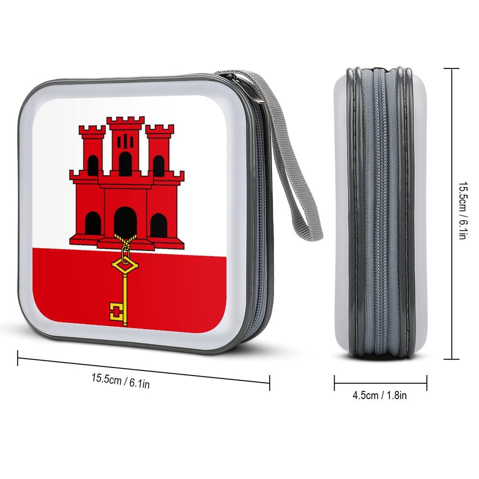 Gibraltar Flag CD Case DVD Storage Case Portable