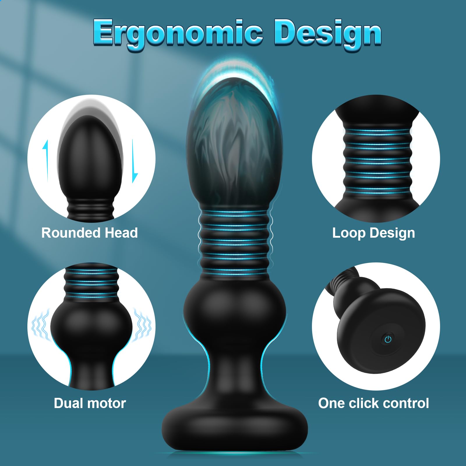 Thrusting Vibrating Anal Plug Sex Toys With Suction Cup, Remote Control Prostate Massager Butt Plug Vibrator, Anal Male Adult Sex Toy For Men Women Couples, HNNPY Anal Dildo Anal Trainer Game - View #5