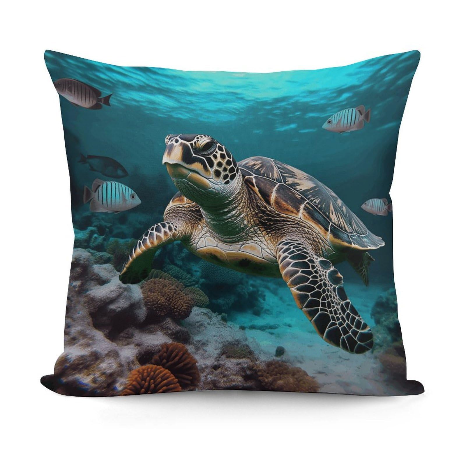 VstaDank Ocean Animal Turtle Throw Pillow Cover Soft Square Cushion Cover Art Artwork Pillow Covers Mordern Couch Pillow Covers Decorative Cushion Case for Chair Couch Bedroom Living Room