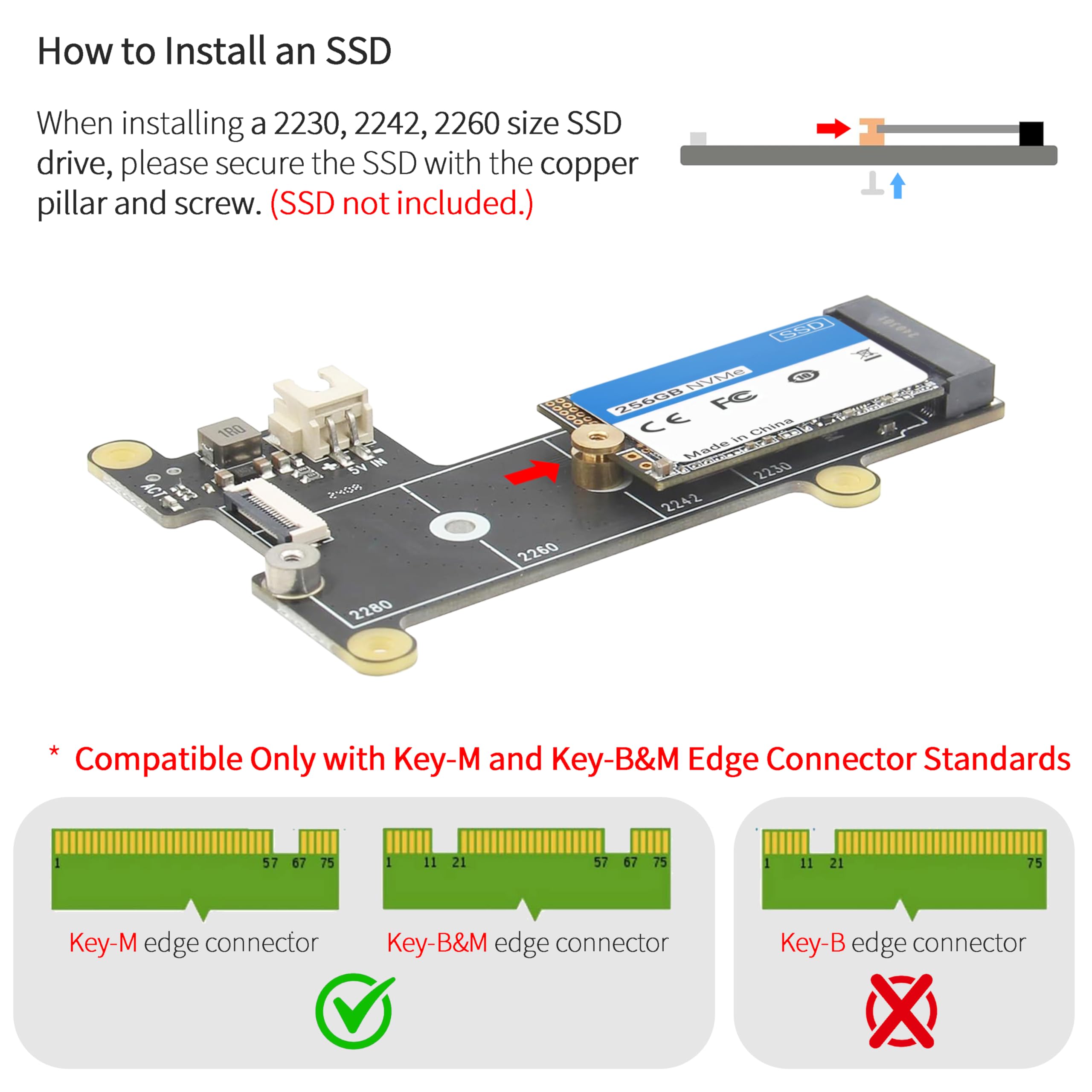 Caja Mini PC ElectroCookie para Raspberry Pi 5 con M.2 NVMe SSD PCIe HAT y Enfriador RGB Activo (Caja Negra + M.2 HAT[X1001])