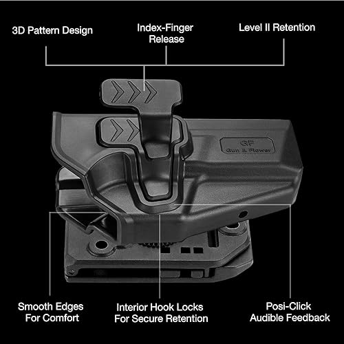 Miniatura 9 de GUN & FLOWER OWB Holster for M&P Shield 9mm EZShield 380 EZ, Red Dot Compatible, Index Finger Release, Adjustable Cant, Right Hand  PaddleBelt Clip