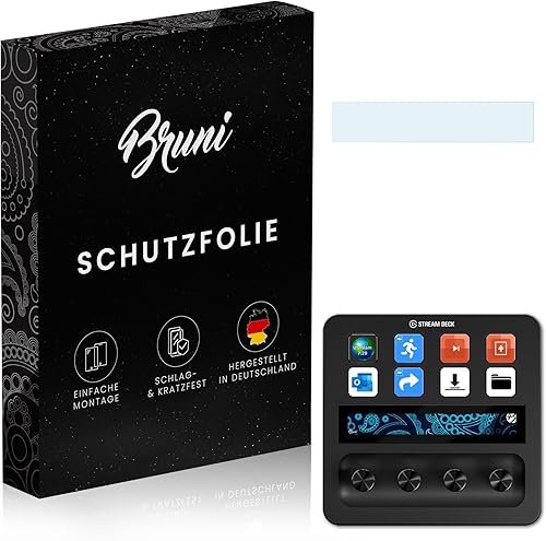 Bruni Protector de pantalla compatible con Elgato Stream Deck Plus película protectora, película protectora transparente (2X)