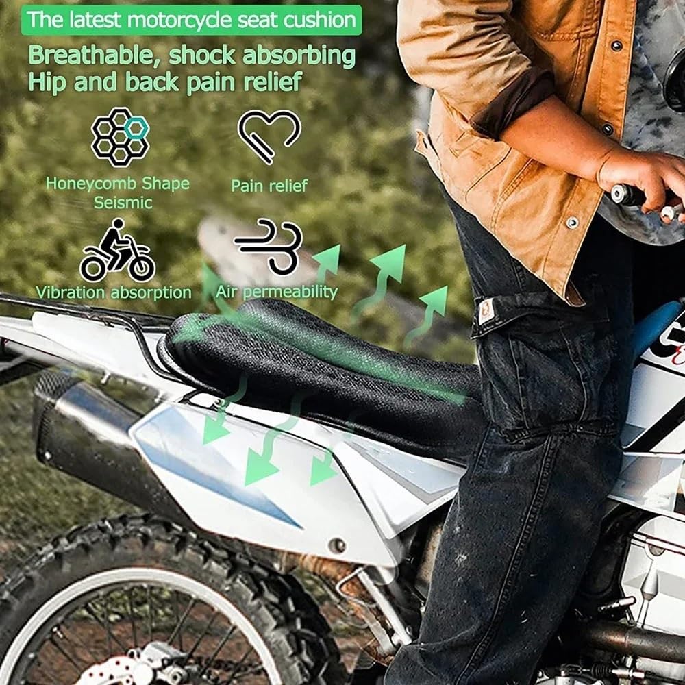 Poduszka 1 szt. Uniwersalna żelowa poduszka do siedzenia motocykla Struktura 3D o strukturze plastra miodu Oddychająca i amortyzująca podkładka Motocykl Siedzisko