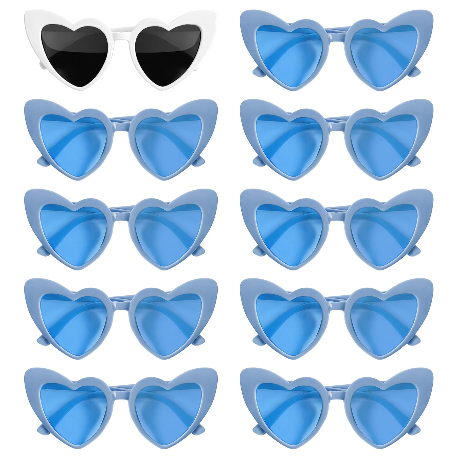 Pibupibu 10 Pack Heart Shaped Sunglasses Bachelorette Party Favors for Women Bride Tribe Glasses Bride Shower Gift