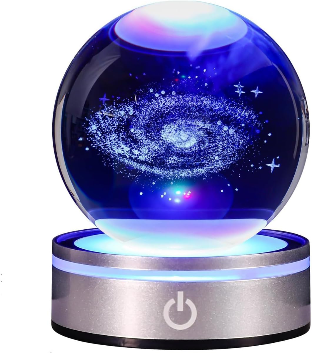 coldwind K9 Crystal Ball Evening Gentle with Constellation & Photo voltaic System 3D Design – 6-Coloration Altering LED Desk Lamp, Soothing Residence Decor, Reward for Males, Ladies, Youngsters & Buddies (Milky Manner-A)