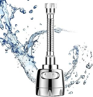 Faucet Sprayer Attachment, 360 Degree Rotating Faucet Aerator Accessories, 2 Modes Adjustable Faucet Extender for Kitchen/Bathroom, Kitchen Sink Tap Head Water Saving Extend Nozzle Chrome Plated