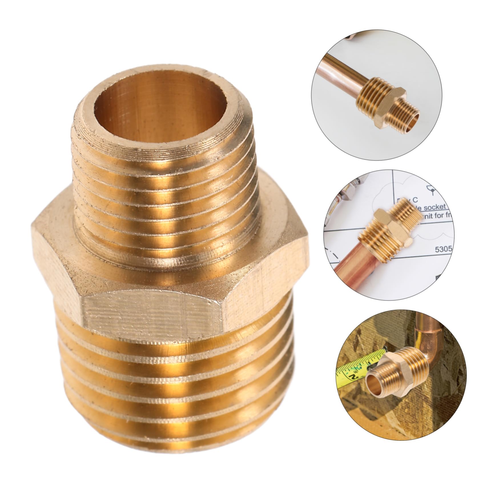 VILLCASE 6 Pack Fittings Copper Connector Adapters Rv Plumbing Parts Water Hose Attachments Easy Install