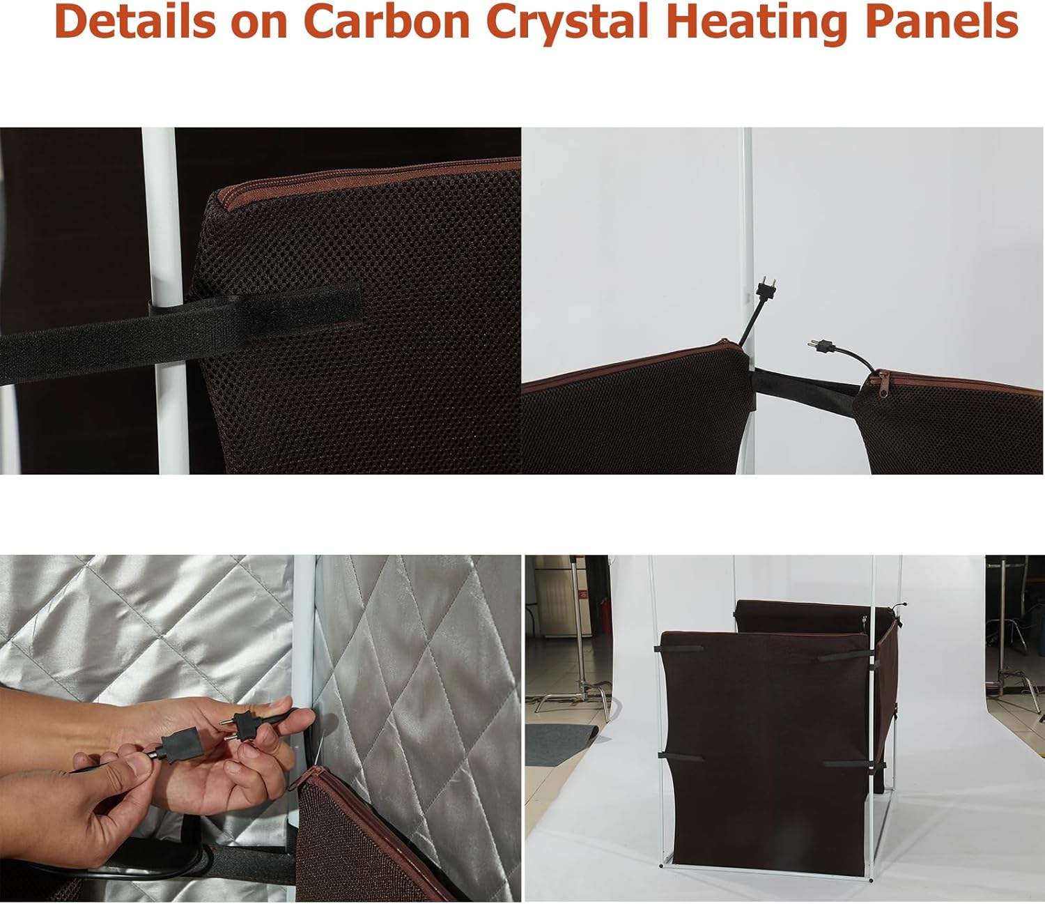 Smartmak Portable Infrared Carbon Crystal Panel Set, Far Infrared Sauna Accessories, 1 Large Panels（110V