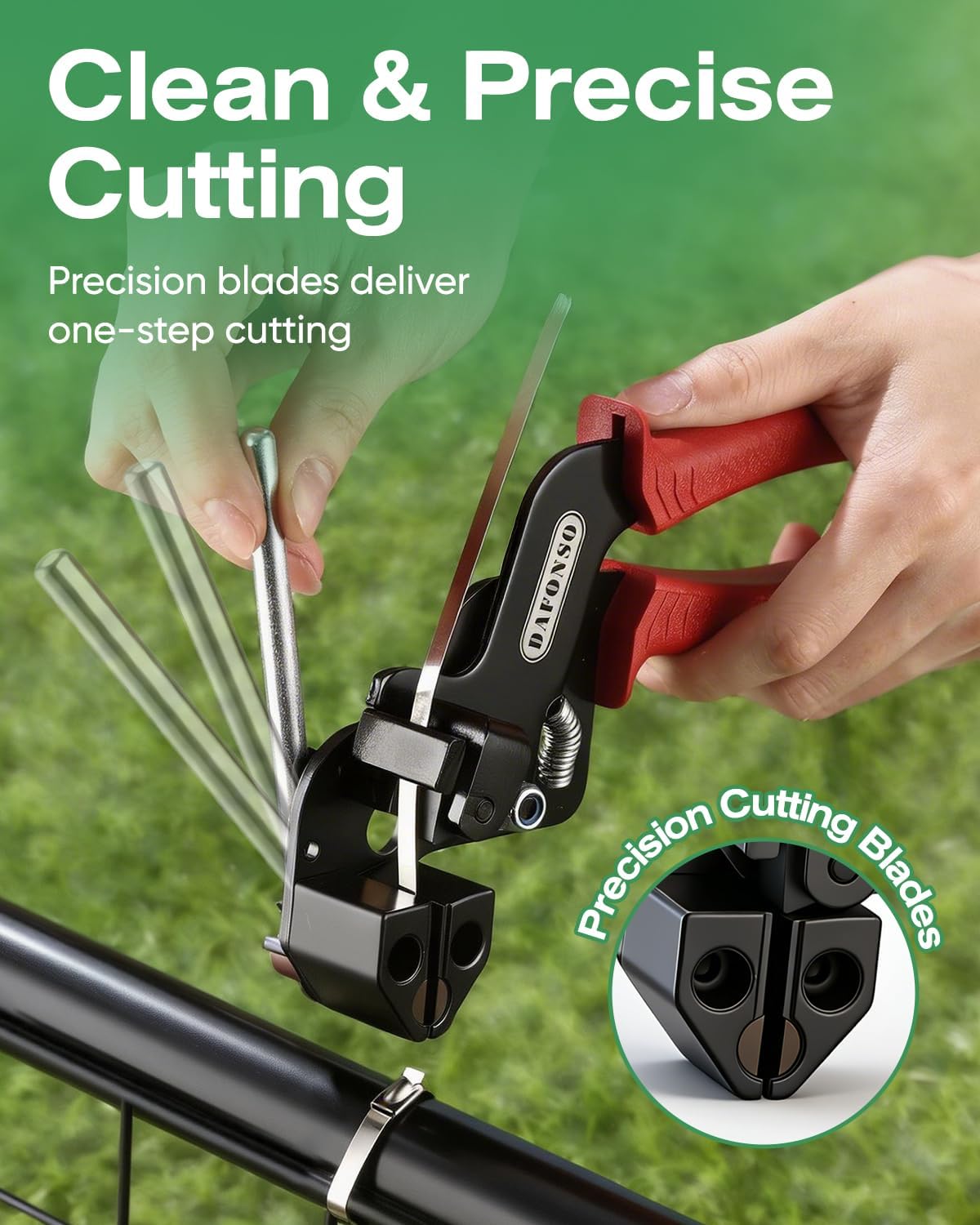 112PCS Heavy Duty 304 Stainless Steel Cable Tie Gun Kit, Includes 110PCS 11.8 Inch Metal Zip Ties, Self-Locking, UV & Corrosion Resistant, for Fence, Exhaust Pipe, Chicken Coop, Farm Use