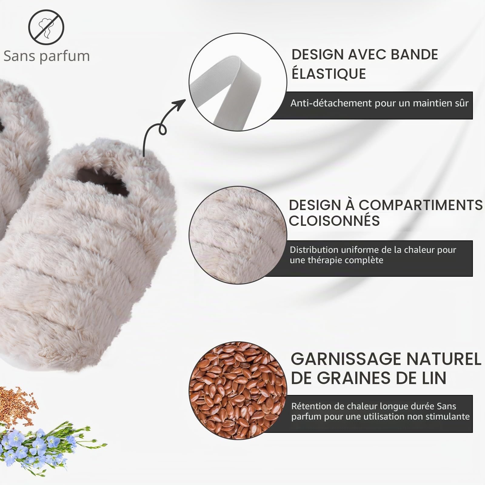 SUZZIPAD Pantoufles et chauffe-pieds pour lit au micro-ondes, chaussons chauffants pour homme et femme, chauffe-pieds pour fasciite plantaire, pieds froids