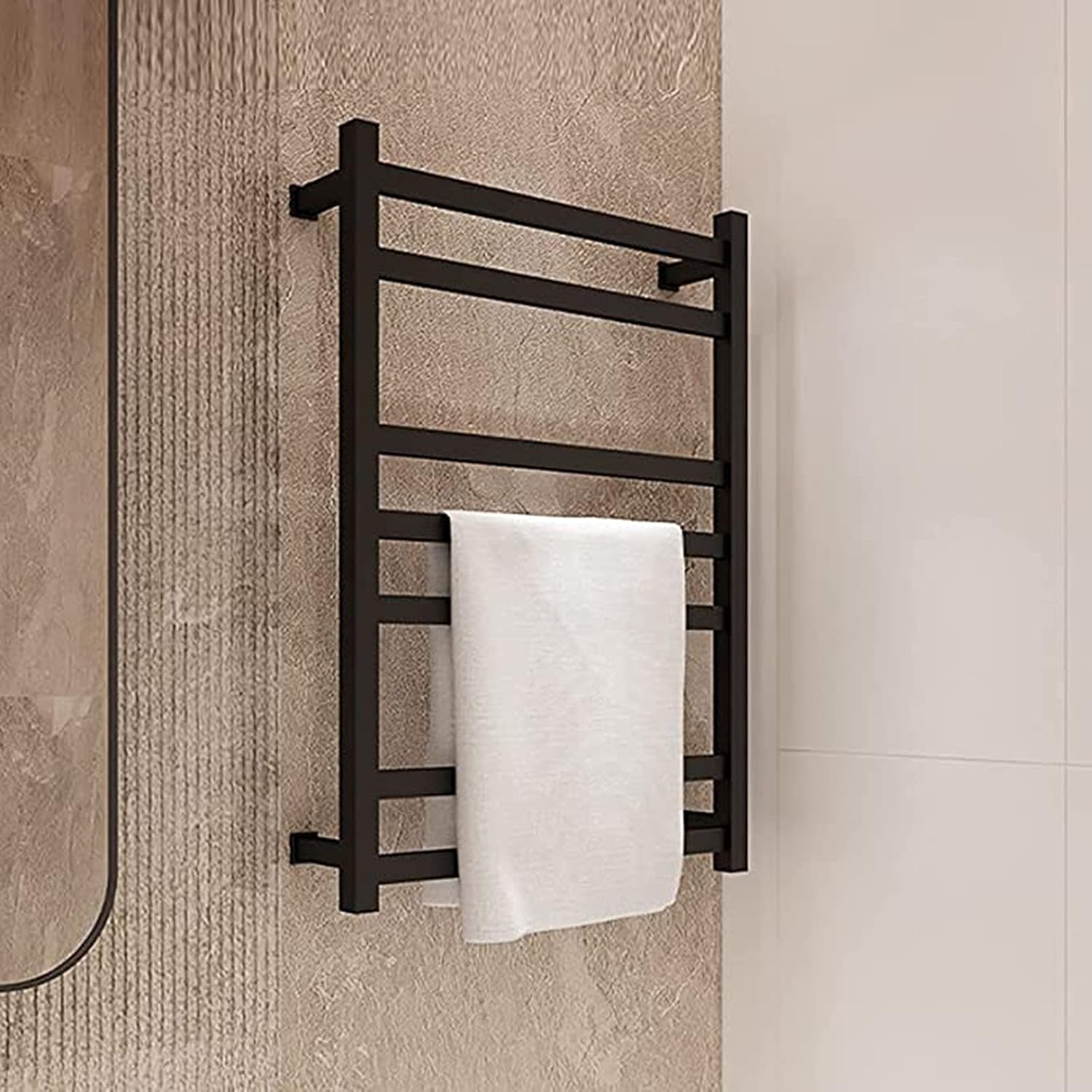 Towel Warmer, 7 Bars Wall Mounted Straight Stainless Steel Heated Towel Drying Racks, Household Electric Heater Towel Rail,Hardwired/Plug in