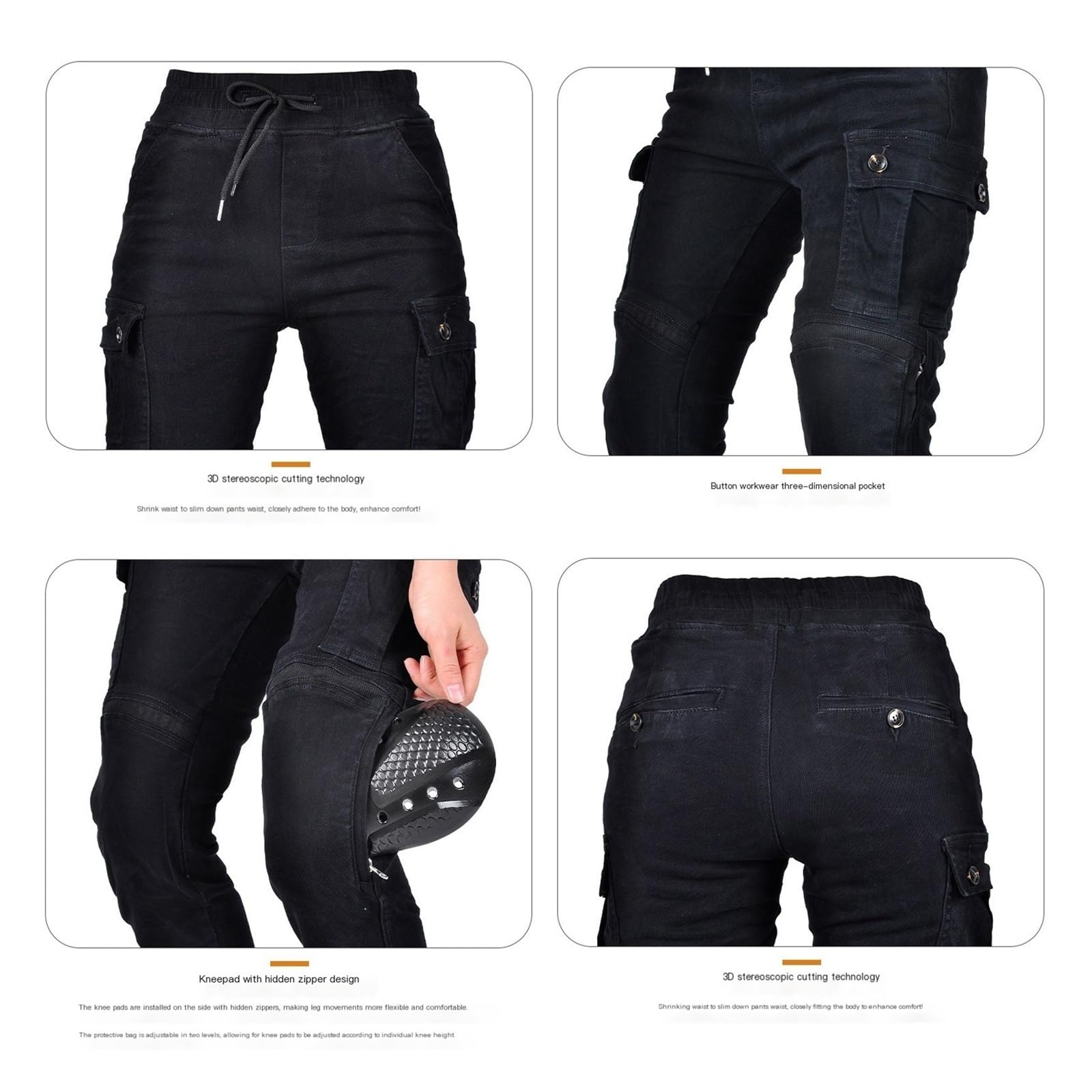 Pantaloni Da Moto Adventure Jeans Da Equitazione Foderati In Aramide