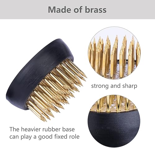 Miniatura 4 de Flower Frogs - Arreglista de flores redondas, 7 piezas de metal para arreglos florales, soporte para arreglos florales, fijación de plantas,