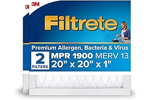 Filtrete 20x20x1 MERV 13 AC Furnace Air Filter: Premium Allergen, Bacteria & Virus Filter