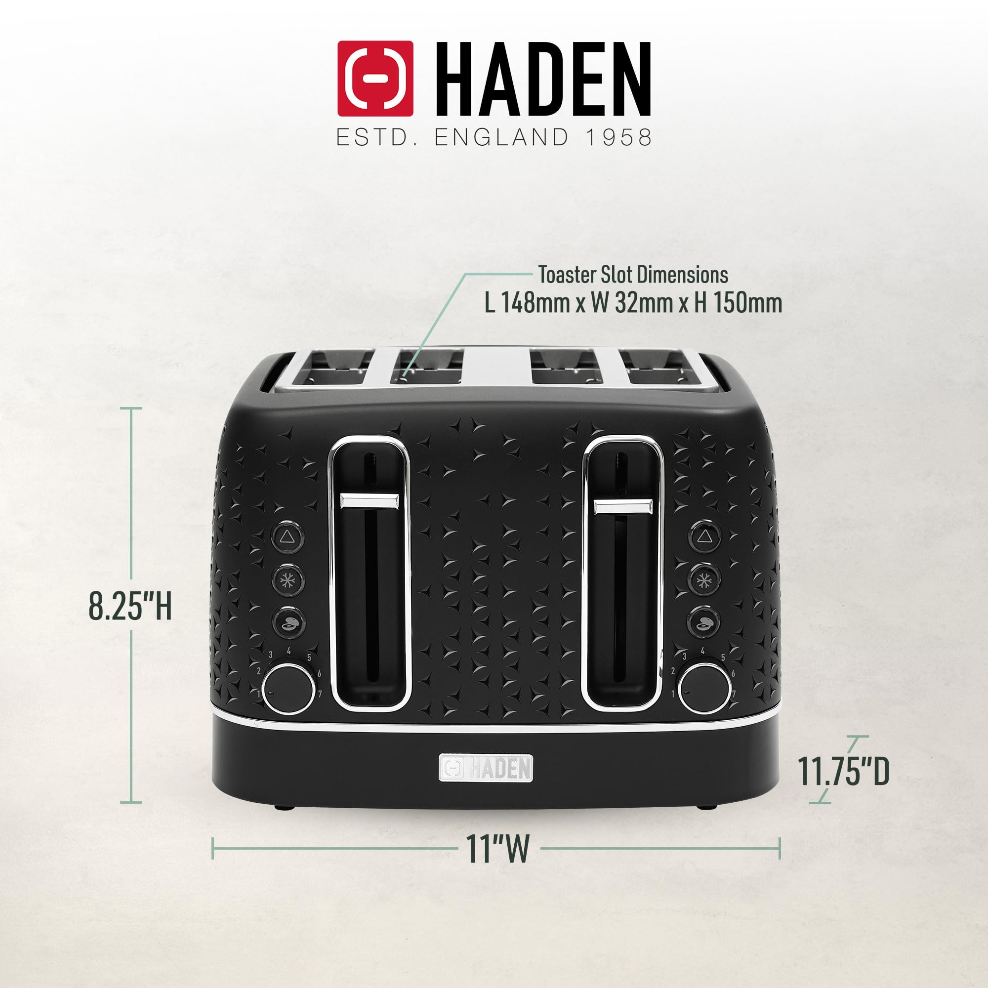Amazon.com: Haden Starbeck 4 Slice Wide Slot Stainless Steel