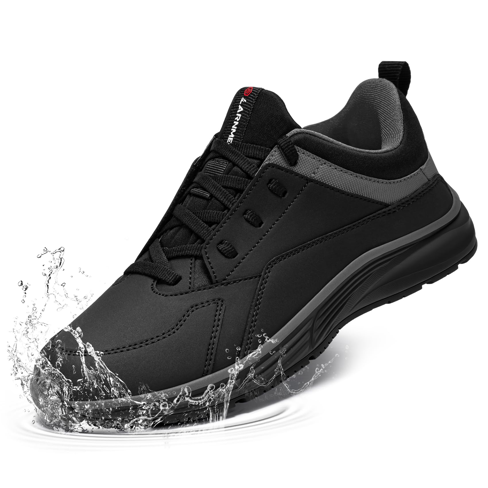 LARNMERN Zapatos Antideslizantes Hombre Mujer de Cocina Hostelería Impermeable Zapatillas Camarero Sanitario Sin Puntera Slip-On