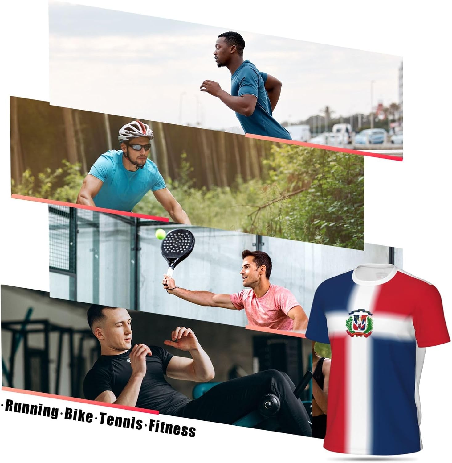 Dominican Republic Flag Sports Jersey Mesh T-Shirt 3D Print for Running Cycling Soccer Fans Fitness Shirts