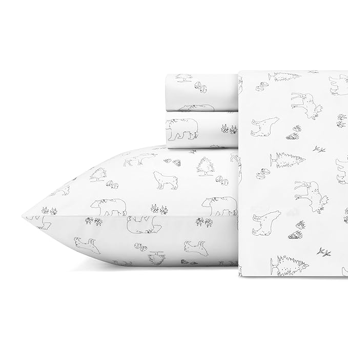 Eddie Bauer Animal Tracks Sheet Set, Queen, Grey
