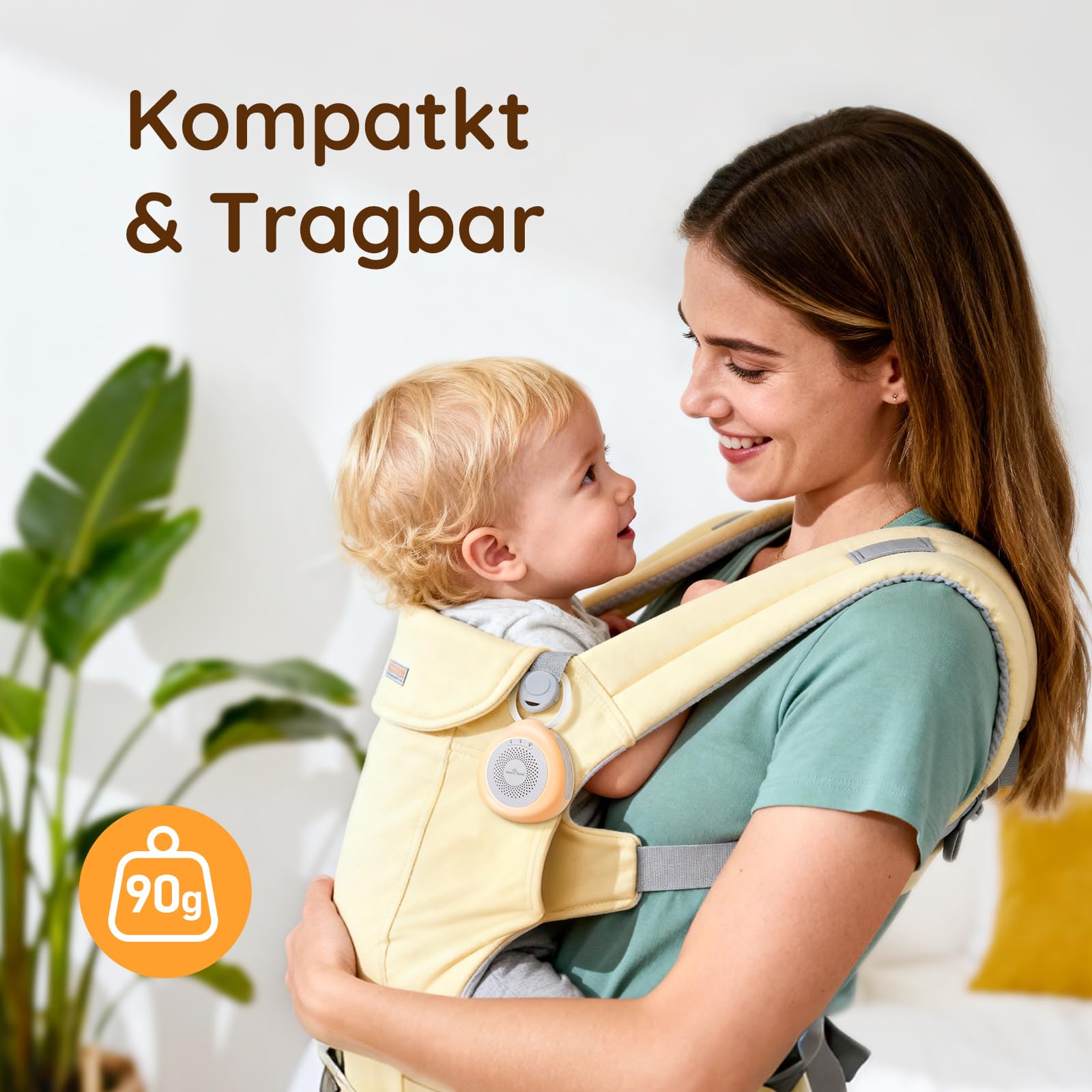 Easy@Home Mini-Gerät mit weißem Rauschen, für Babys, Erwachsene, Kinder, Schlaf, 30 beruhigende Geräusche, tragbare Maschine mit Nachtlicht, Timer, Memory-Funktion, entspannende Schlafmusik