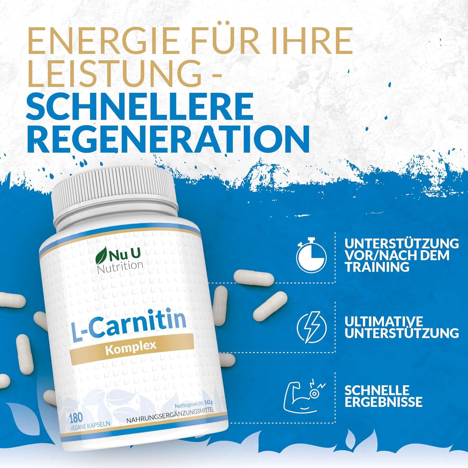 nahrungsergänzungsmittel l carnitin L-Carnitin Komplex 2.200mg Hochdosiert - 180 Vegane Kapseln - Mit  Riboflavin, Biotin, Chrom, Vitamin D, B3 & B6 - L-Carnitin-Tartrat-Ergänzung