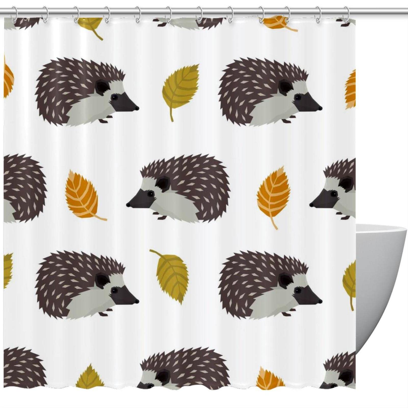 Rideau de douche imprimé feuilles exotiques et animaux sauvages 152x183