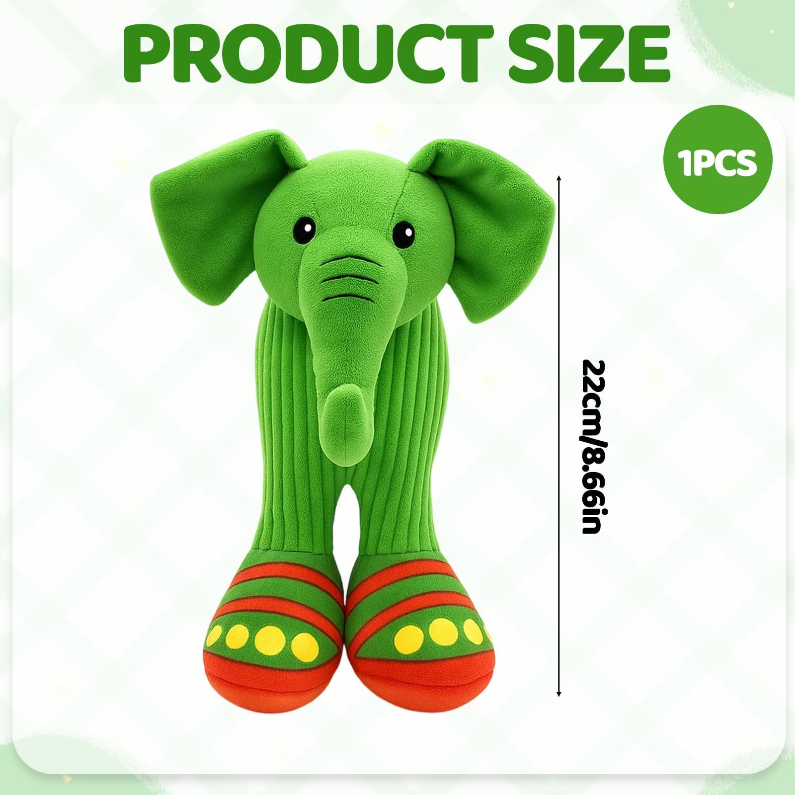 KBCYRT Italian Brainrot Plush, Green Elephant Brainrot Toys - Image 2