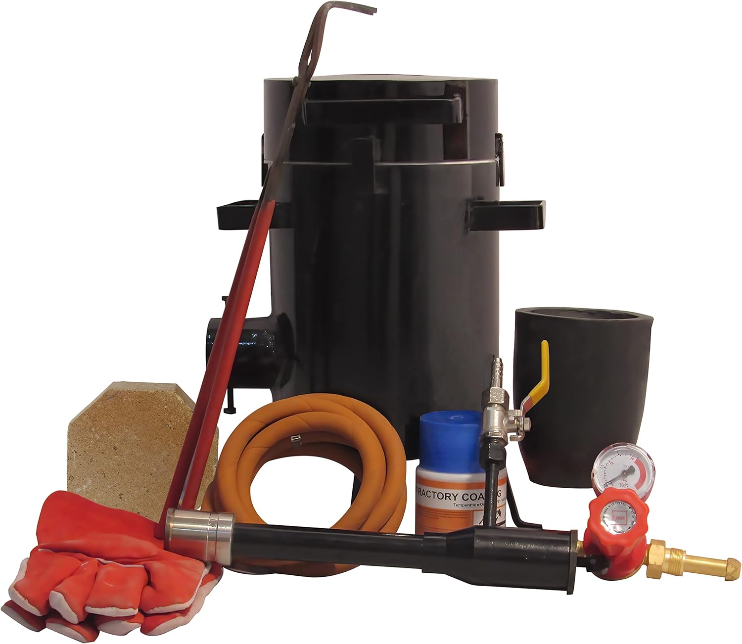Simond Store 6 Kg Gas Furnace with Crucible Tong and Gloves, 2500F Rated, Propane Melting/Smelting Furnace for Casting Refining Metals Like Gold Silver Copper Aluminum Brass