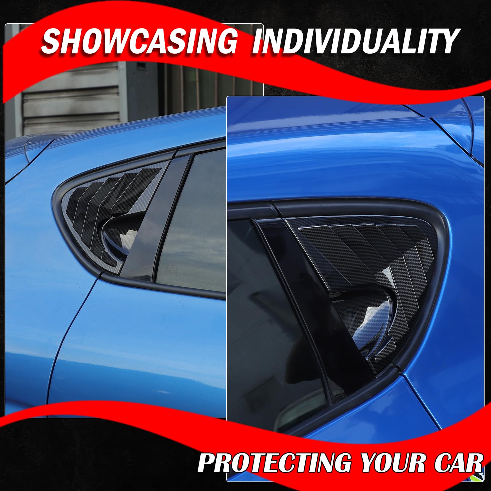 ABS Car Rear Side Window Door Glass Louver Shutter Trim Car
