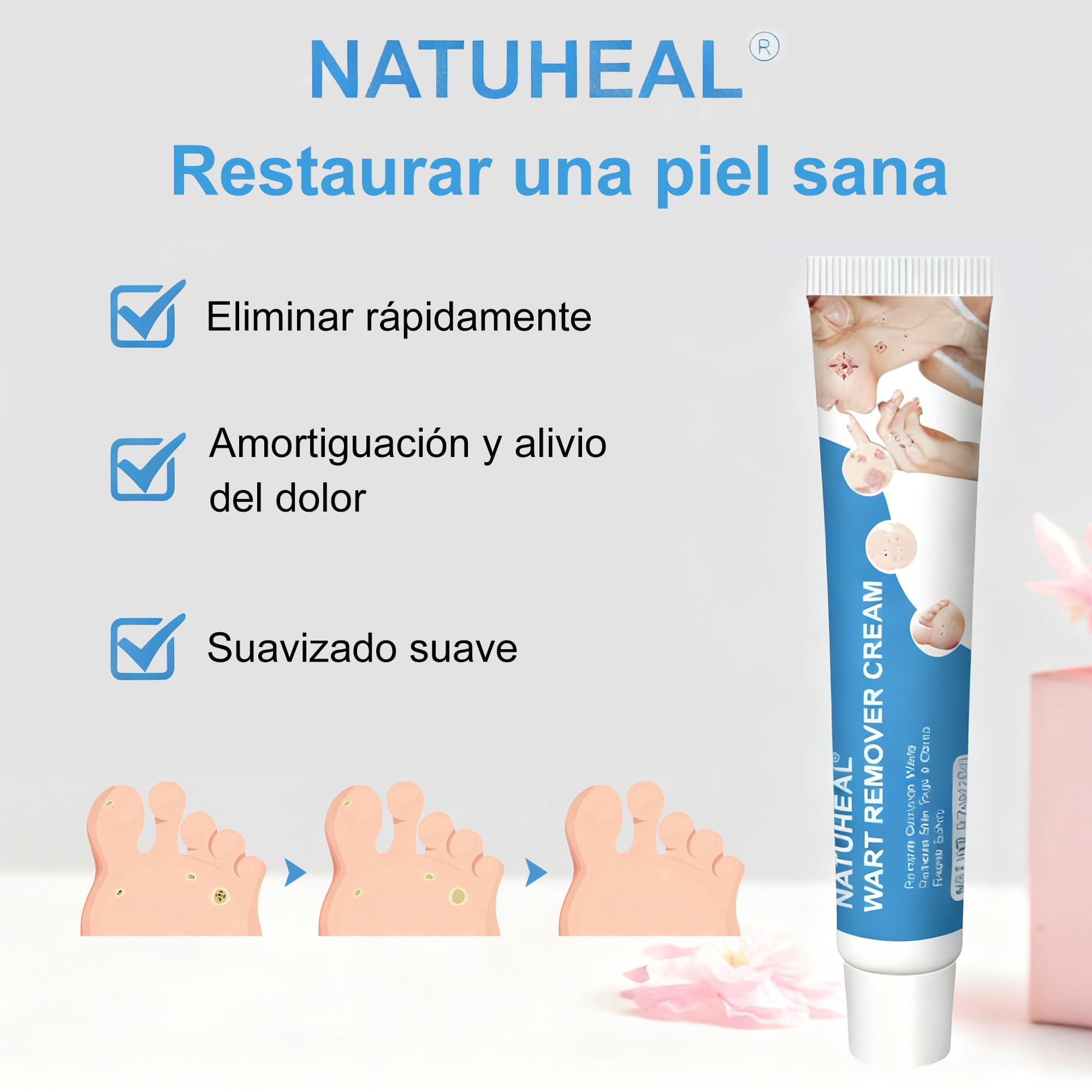 Crema para eliminar verrugas y acrocordones, kit para rostro y cuerpo, eliminación suave de verrugas plantares, comunes, callos y planas, 20 g - 4