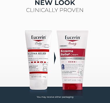 Eucerin Bebek Egzama Rölyef Vücut Kremi, Steroid ve Koku Ücretsiz 3+ Ay, 5 oz. Tüp