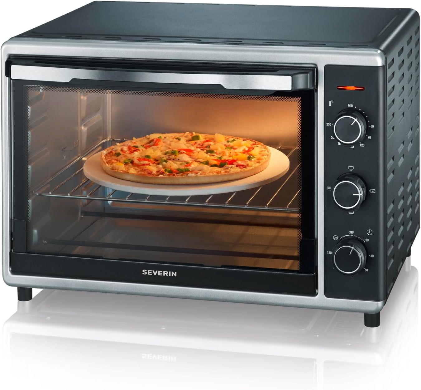Mini electric oven with hot air function and with 1800 W of power 2058, black