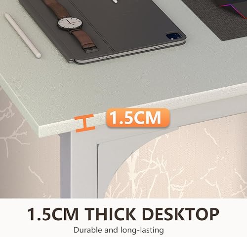 Vista 76 de BestOffice Escritorio para computadora, escritorio de oficina en casa, estilo moderno y simple para oficina en casa, estudio y escritura