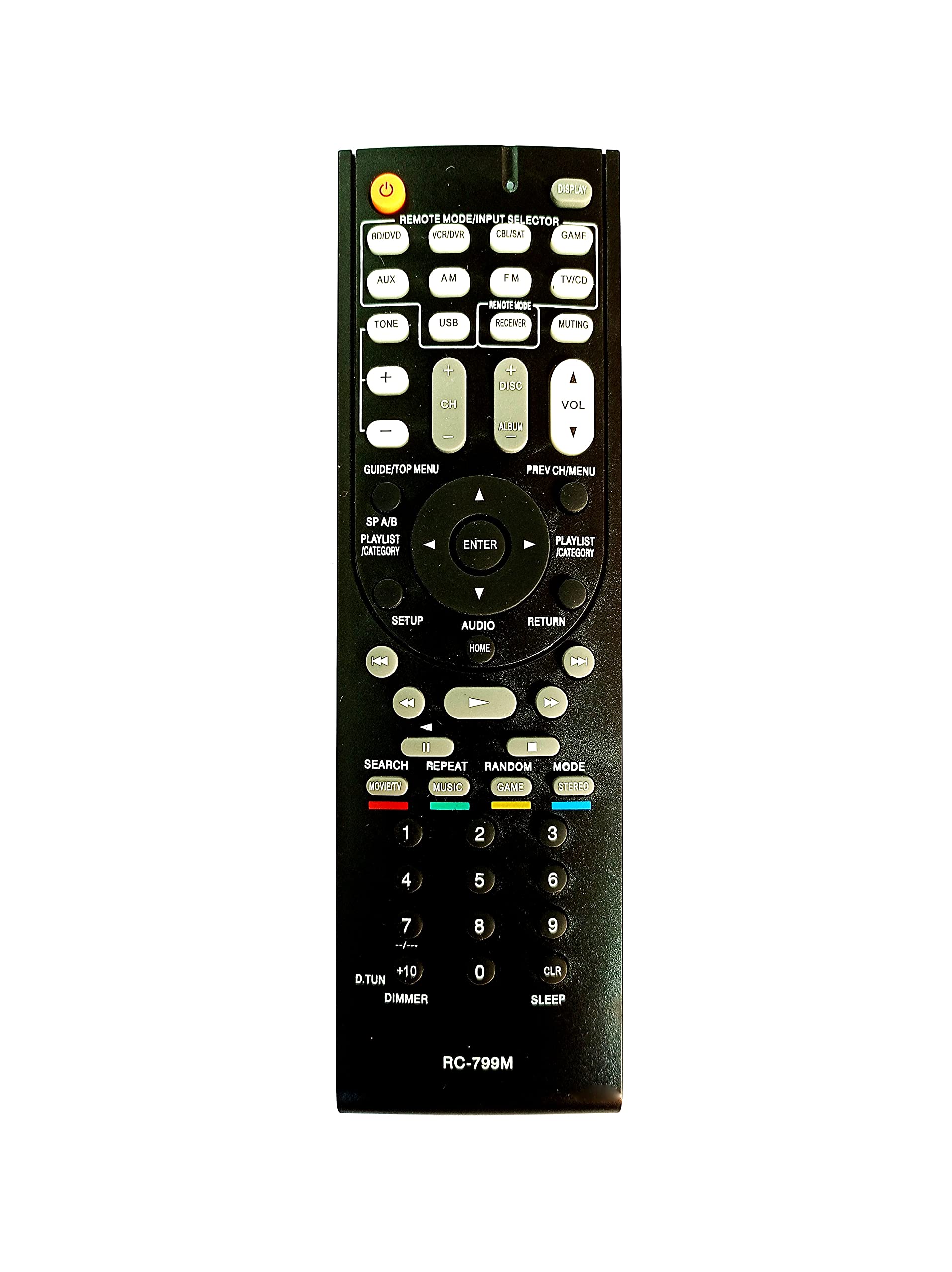 LipiWorld® RC-799M AV Receiver Remote Control HT-R391 HT-R548 HT-R558 HT-R590 HT-R591 HT-RC330 HT-RC430 HT-S3500 HT-S5400 HT-S5500 TX-SR309 TX-SR313 HTR391 HTR548 HTR558 Compatible for Onkyo