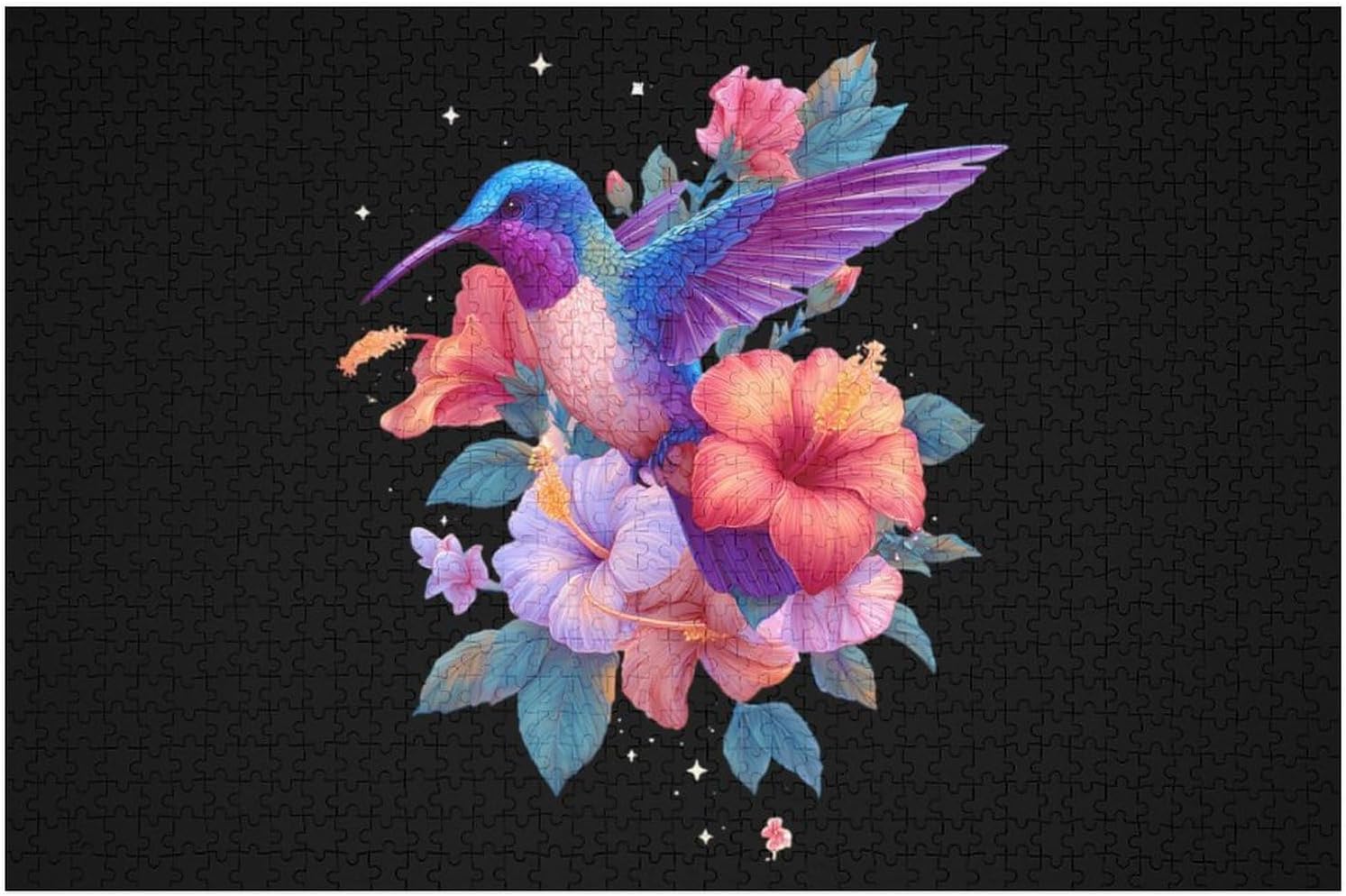 Hummingbird Flower Puzzles for Adults 1000 PCS Wooden Jigsaw Puzzle Wall Decor Christmas