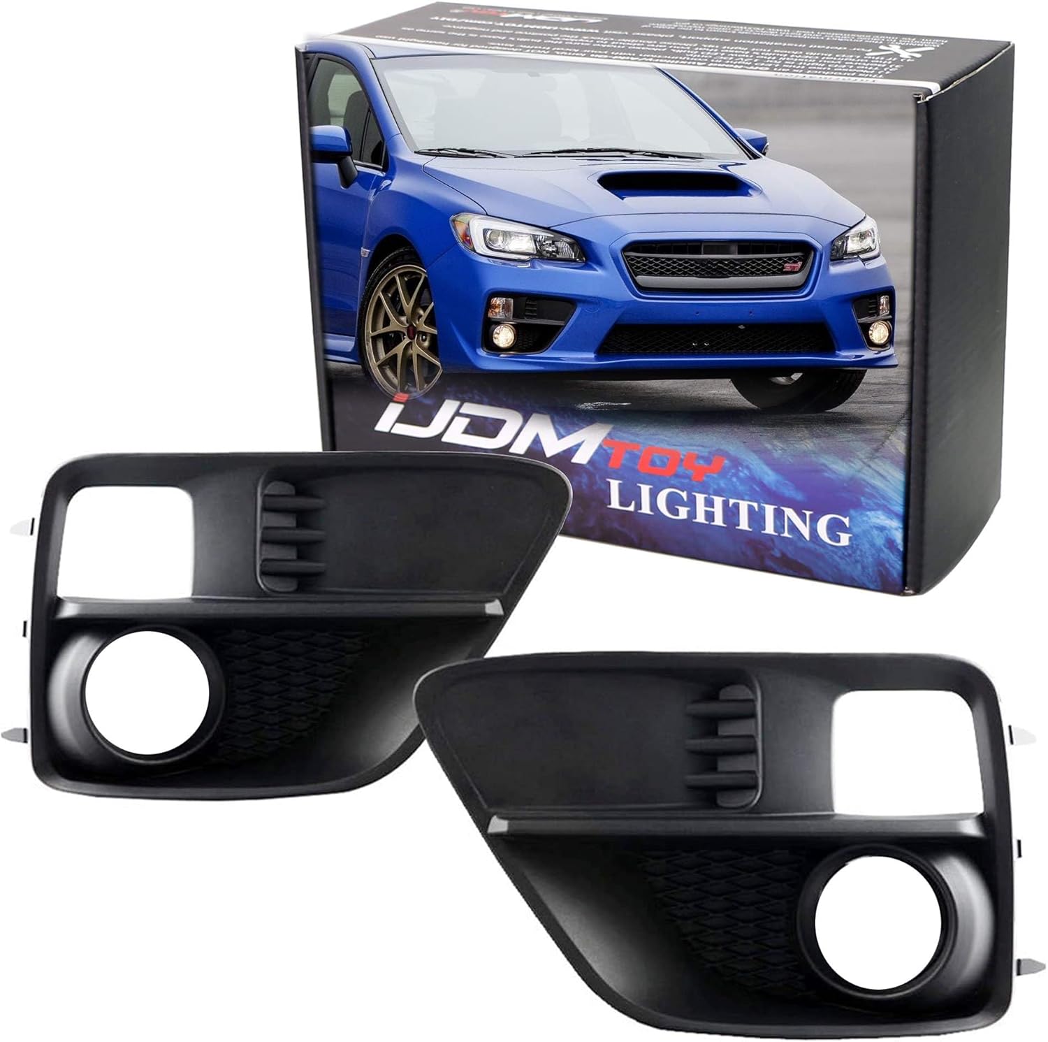 iJDMTOY Pair Left & Right Side Fog Lights Foglamps Bezel Covers ONLY Compatible With 2015-2017 Subaru WRX Base