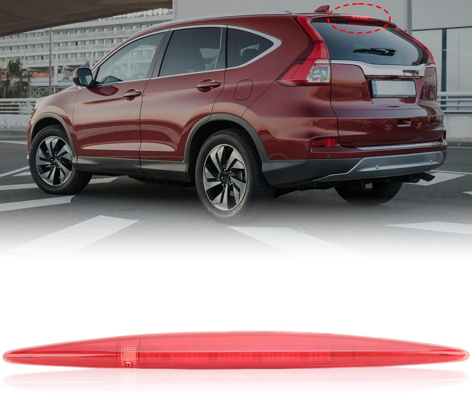 3rd Third Brake Light for Honda CRV CR-V 2012 2013 2014 2015 2016 LED High Mount Stop Light Brake Lights 3rd Stop Lamp (Red Shell)